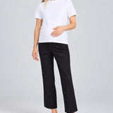 DL1961 Gerri maternity trousers in Black Onyx, full-length front view