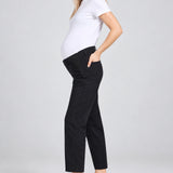 DL1961 Gerri maternity trousers in Black Onyx, full-length side view