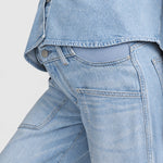 DL1961 Hepburn Wide Leg Maternity Jean, Beachfront Aura, detail view