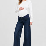 DL1961 Hepburn Wide Leg Maternity Jean, Crater Lake, front view