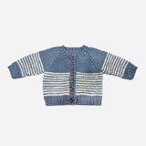 Stripe Cardigan Blue Baby Boy Sweater Cream