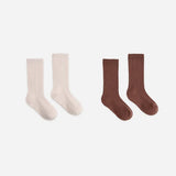 Ribbed Socks, 2-Pack Petal, Mulberry