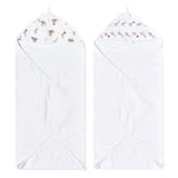 Essentials Cotton Muslin Hooded Towels 2 Pack