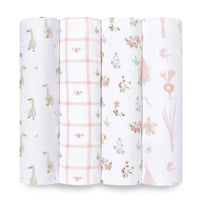 Essentials Cotton Muslin Swaddles 4 Pack