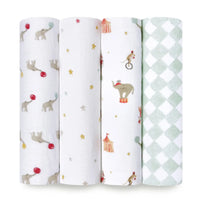 Essentials Cotton Muslin Swaddles 4 Pack