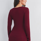 Ribbed Long Sleeve Maternity Henley Top