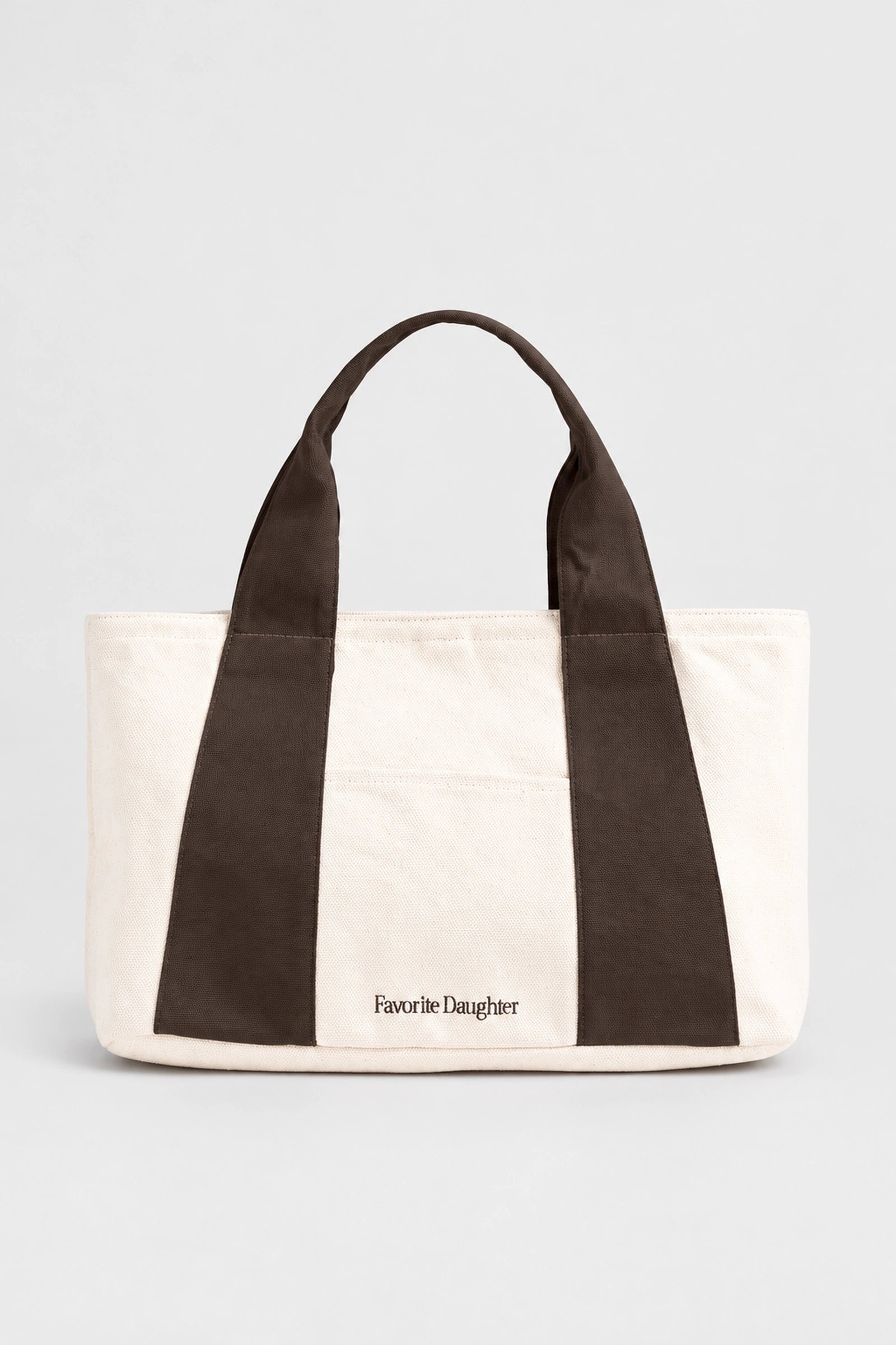 Front view of Favorite Daughter The Daily Tote in natural brown.