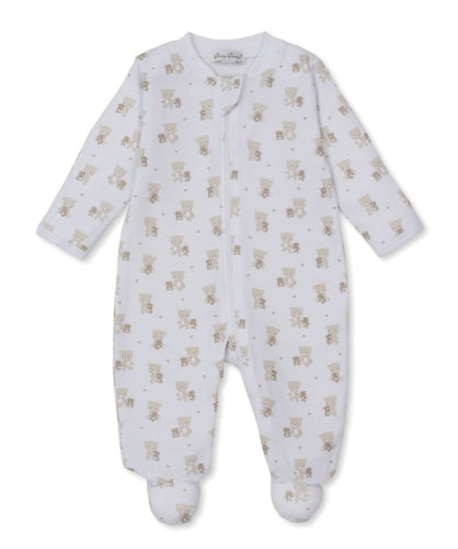 Teddy Bear Love Tan Zip Footie