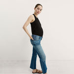 The Crop Maternity Jean- Inidgo