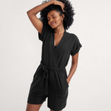 Nurse-to-Errands Short Romper- Black