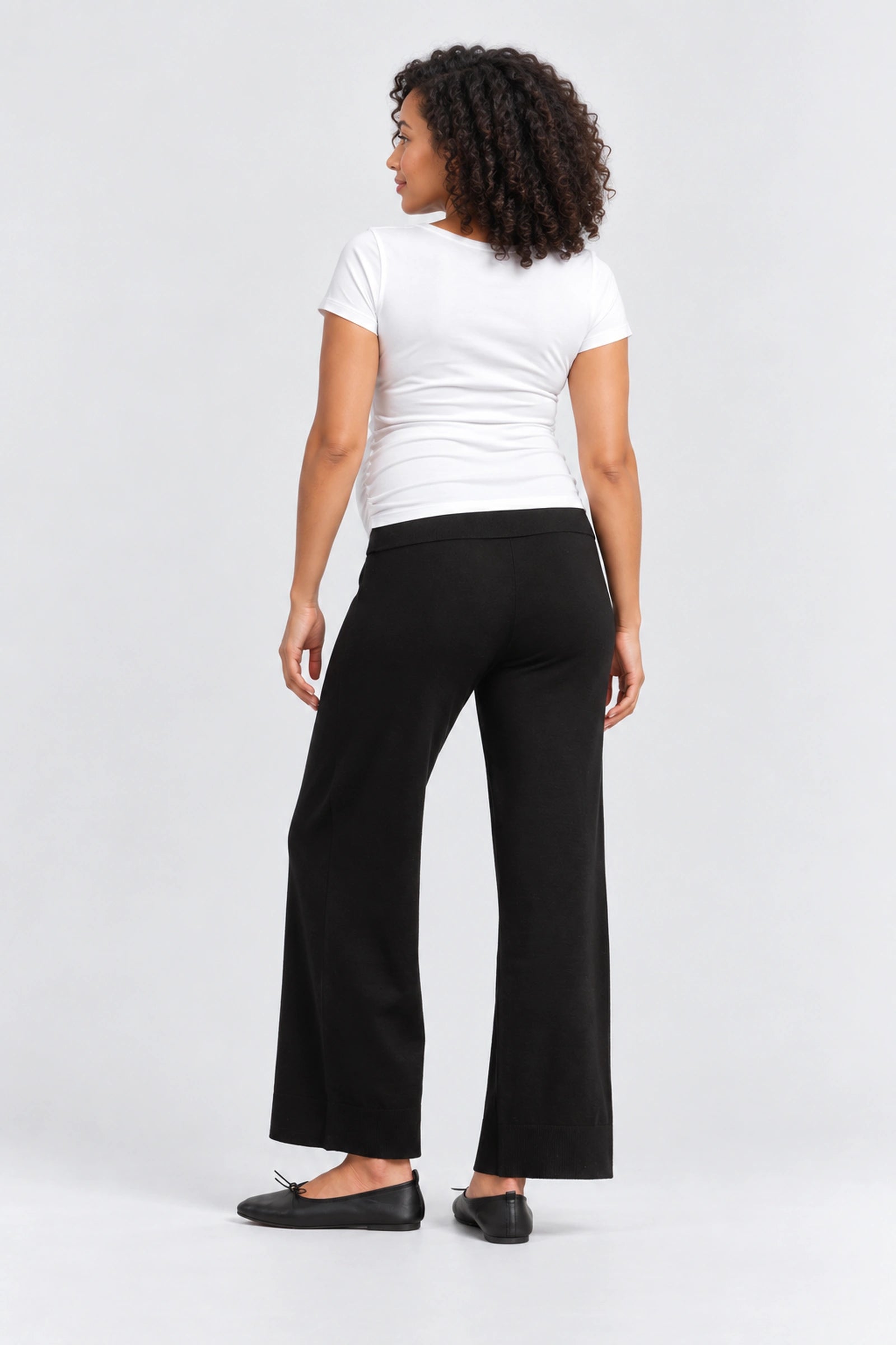 Hatch Softsculpt Knit Crop Pant, Black, back view