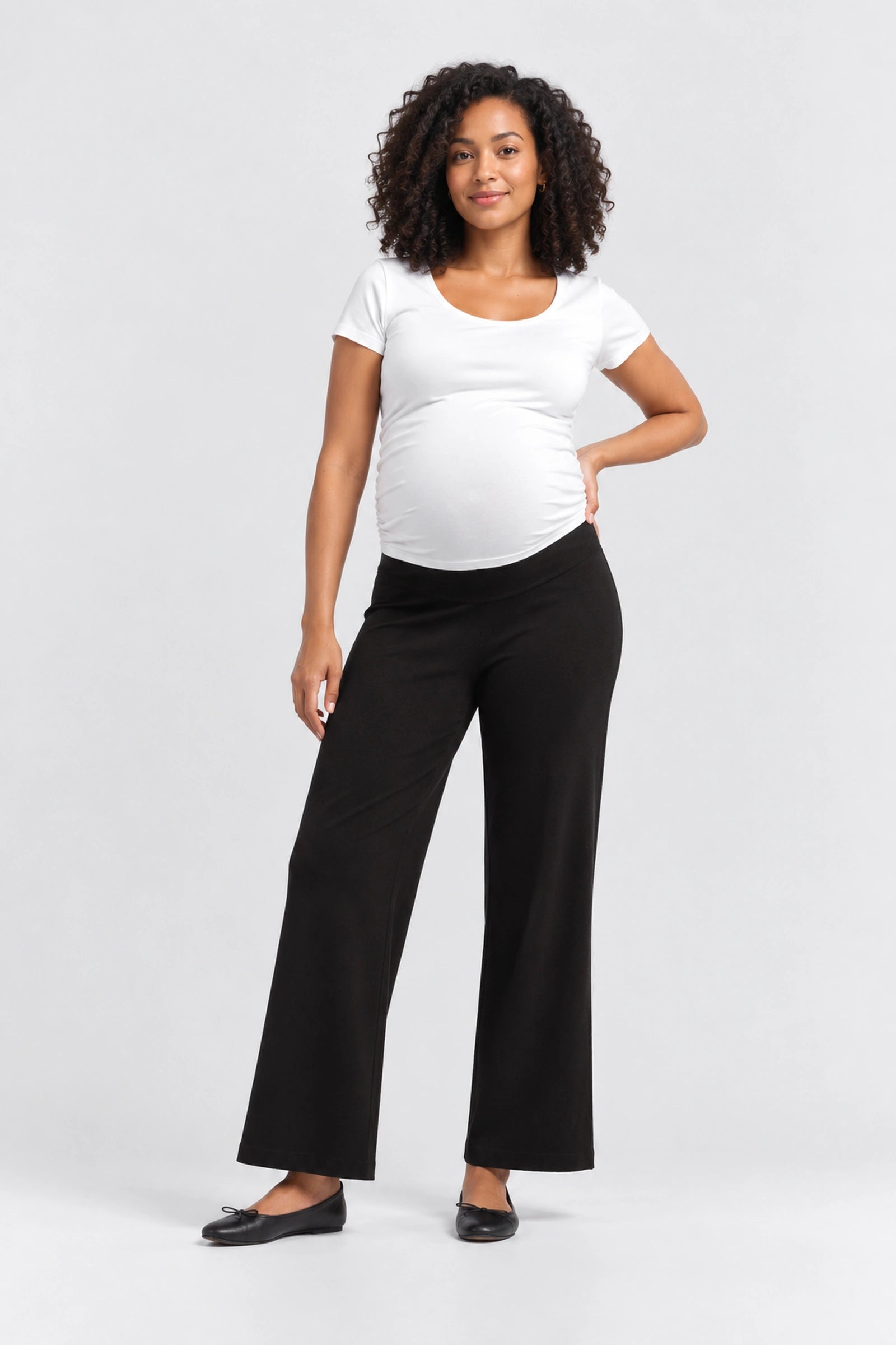 Hatch Softsculpt Knit Crop Pant, Black, front view