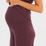 Hatch The Softest Rib Over Under Relaxed Pant, Chocolate, detail view