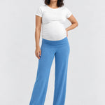 Hatch The Softest Rib Over Under Relaxed Pant, Harbor Blue, front view