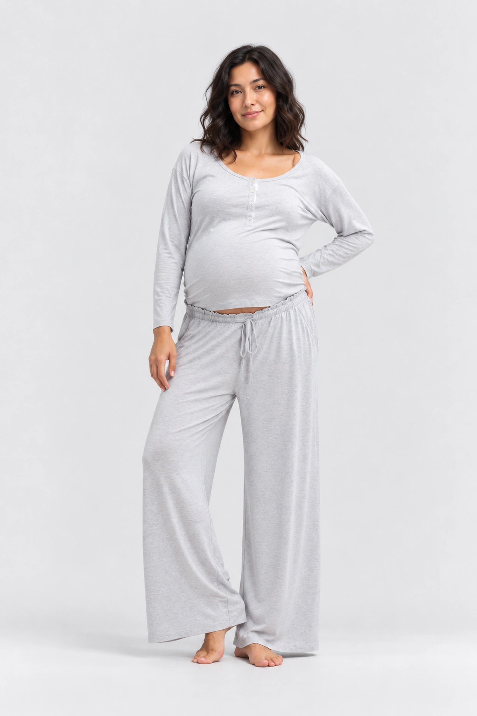 Hatch The Softluxe Pant, Grey Melange, front view