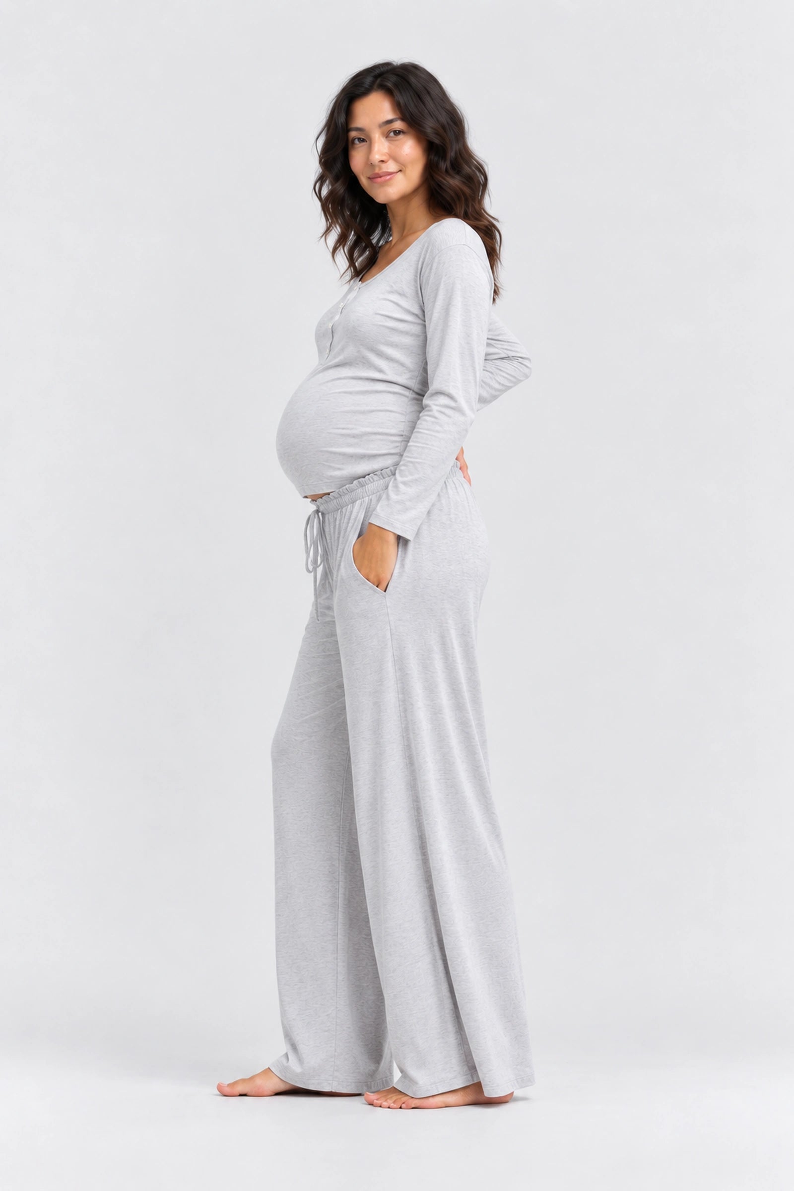 Hatch The Softluxe Pant, Grey Melange, side view