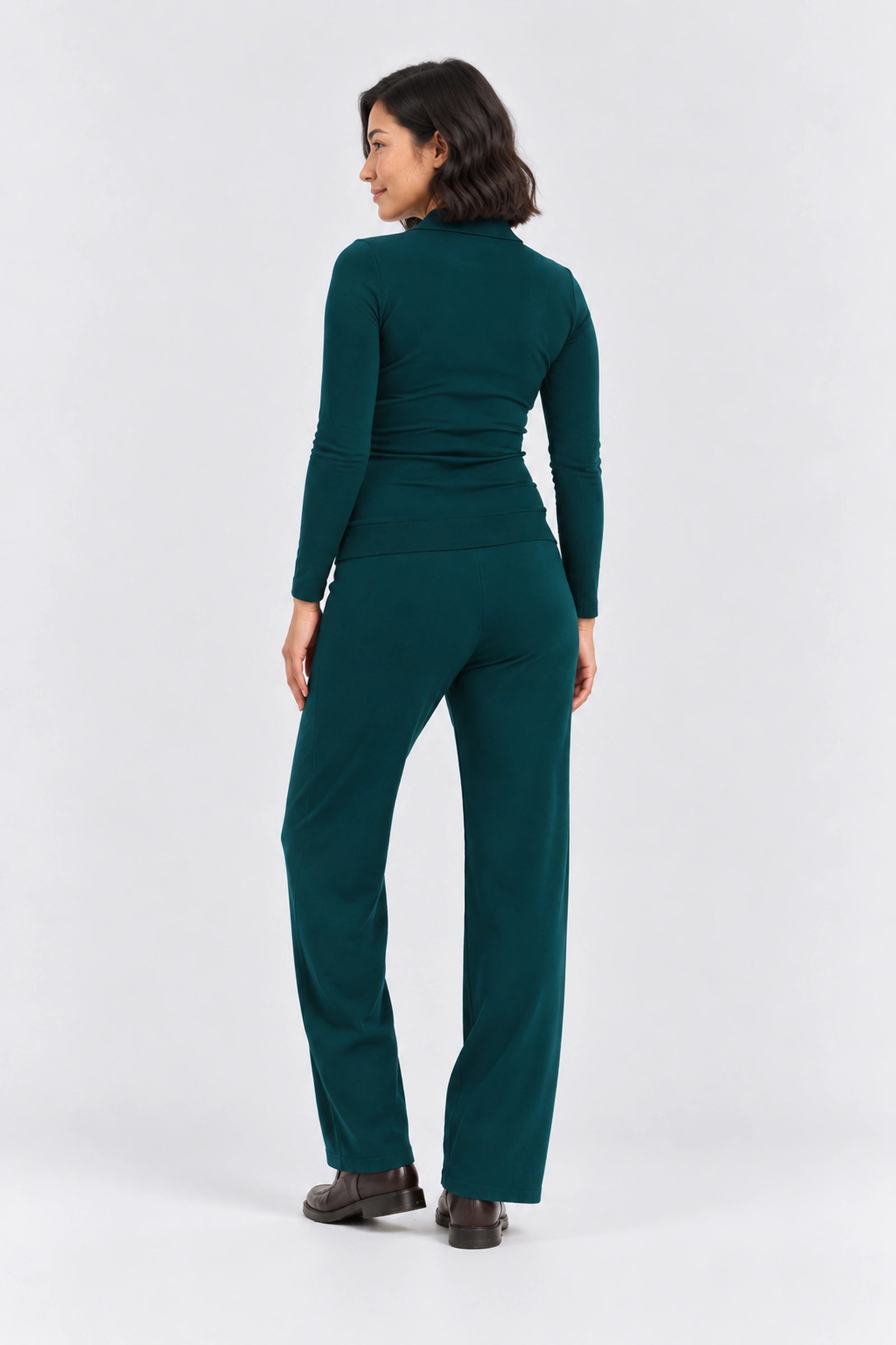 Hatch The Softsculpt Knit Celeste Pant, Pine, back view