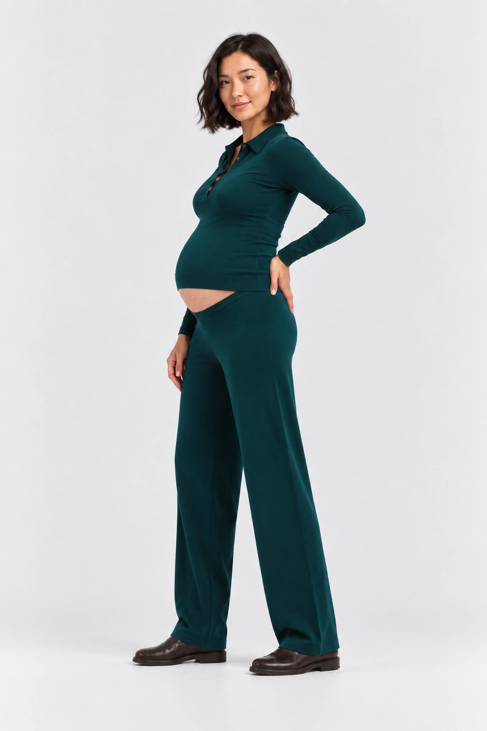 Hatch The Softsculpt Knit Celeste Pant, Pine, side view