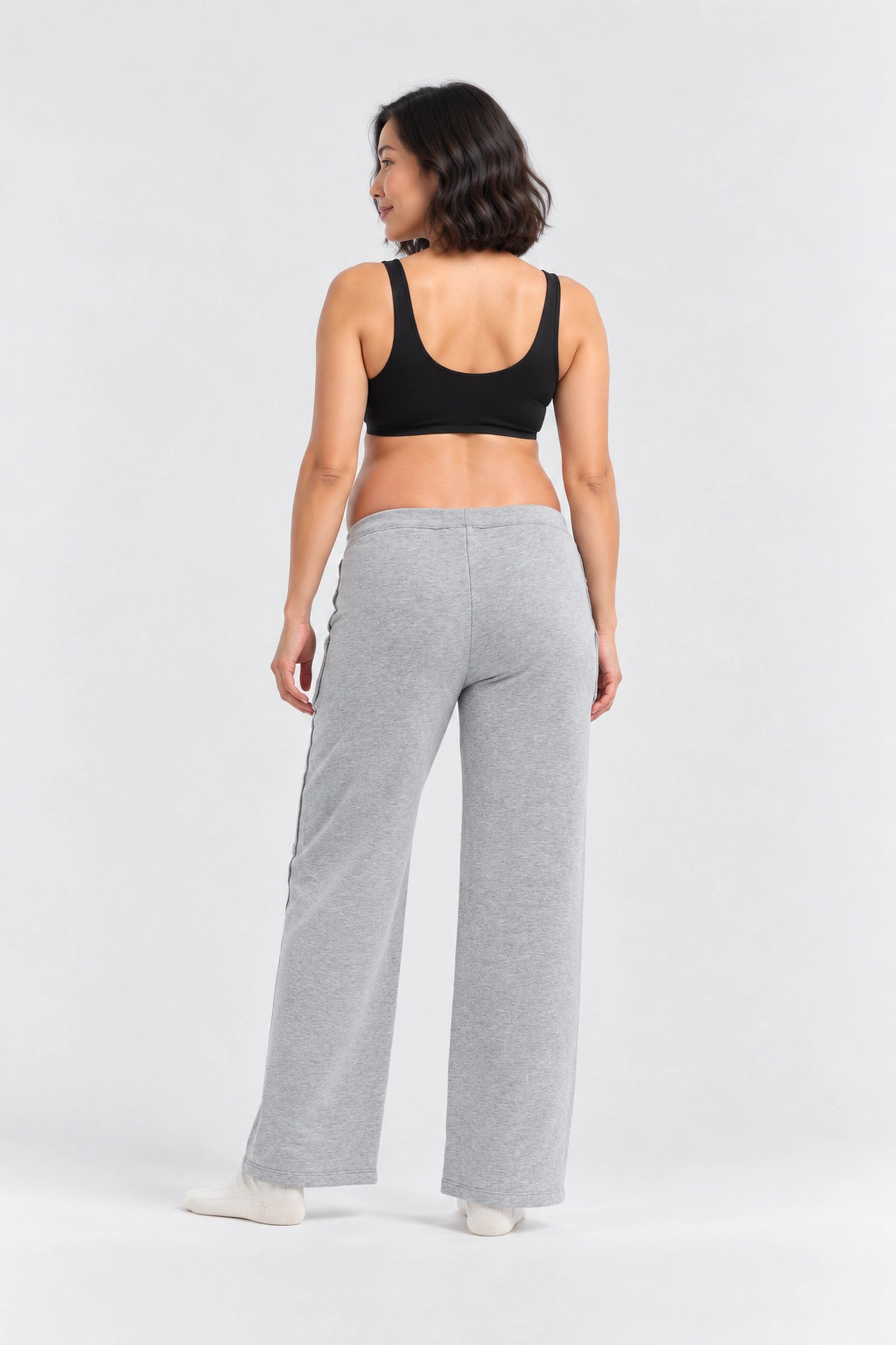 Hatch The Zoey Pant, Grey Melange, back view
