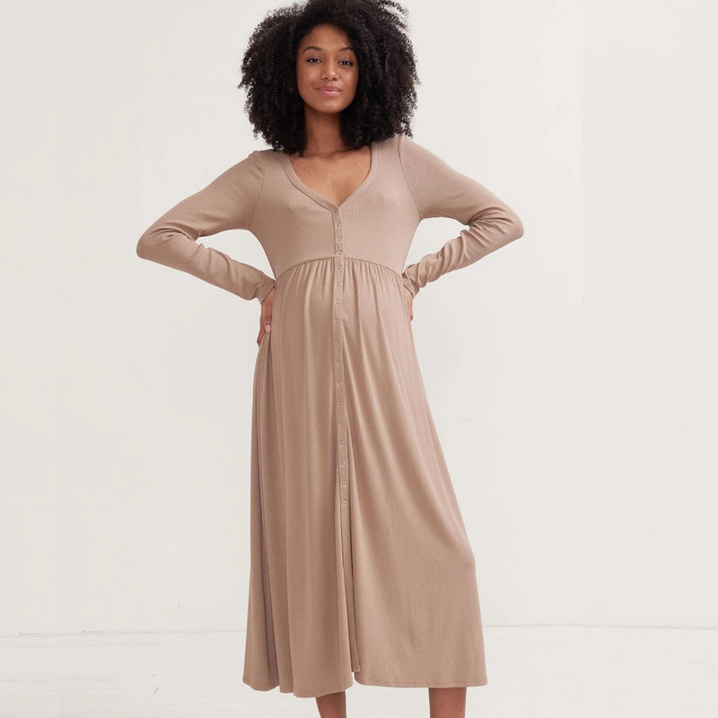 The Softest Rib Nursing Maxi Dress