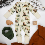 Organic Cotton Baby Pajamas 2-Way Zip Front Zipper Sleeper, Hemlock