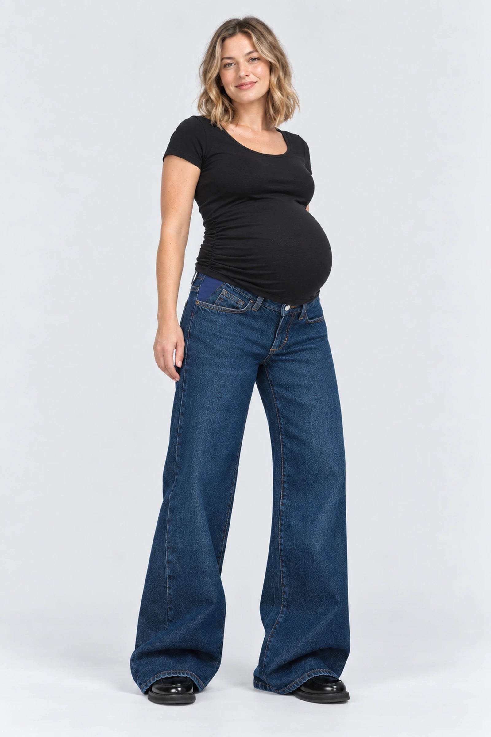 Joe's Jeans The Lou Lou Maternity Low Rise Wide Leg Jean, Rendezvous, front view