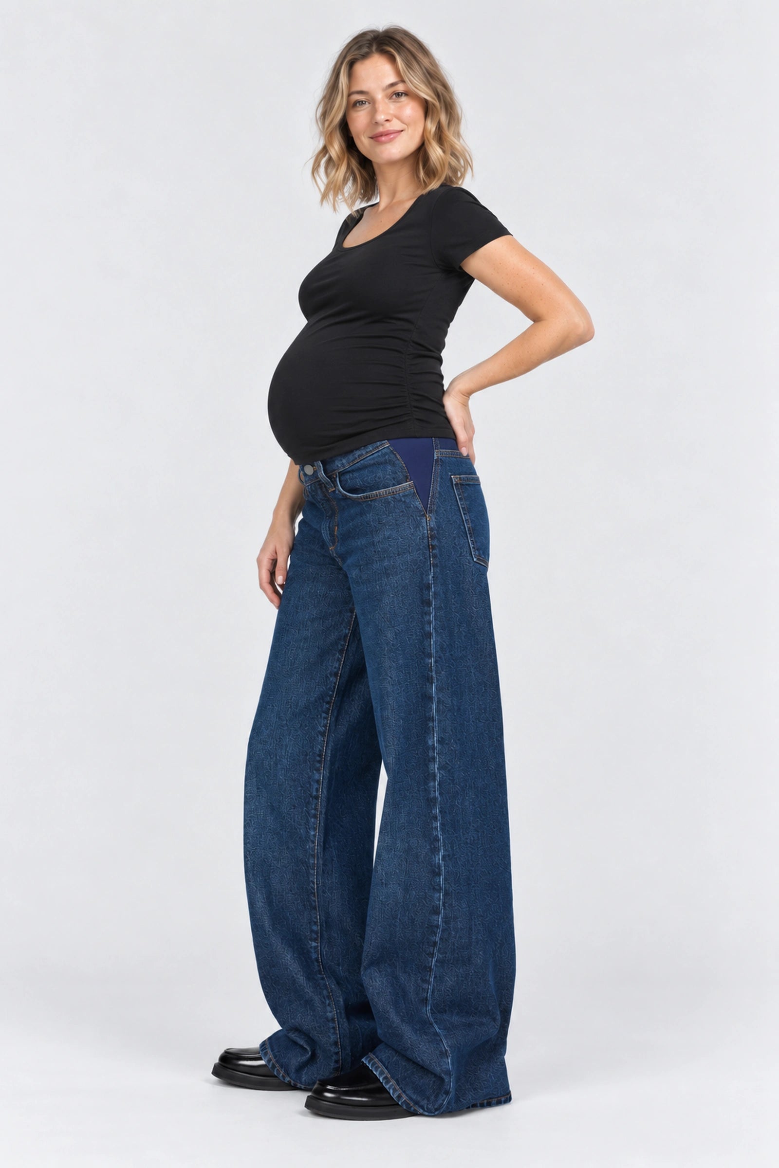 Joe's Jeans The Lou Lou Maternity Low Rise Wide Leg Jean, Rendezvous, side view