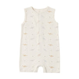 Ribbed Henley Romper