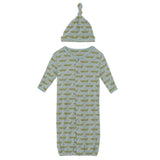 Croc + Friends Print Layette Gown Converter + Single Knot Hat Set
