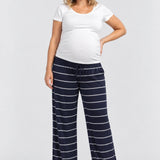 Kindred Bravely Aria Bamboo Casual Lounge Pant, Navy White Stripe, front view