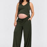 Kindred Bravely Aria Bamboo Casual Lounge Pant, Thyme, front view