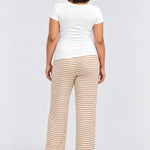 Kindred Bravely Luxe Terry Maternity + Postpartum Pant, Ivory Chocolate, back view