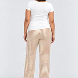 Kindred Bravely Luxe Terry Maternity + Postpartum Pant, Ivory Chocolate, back view