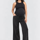 Kindred Bravely Wide Leg Maternity + Postpartum Drawstring Pant, Black, front view