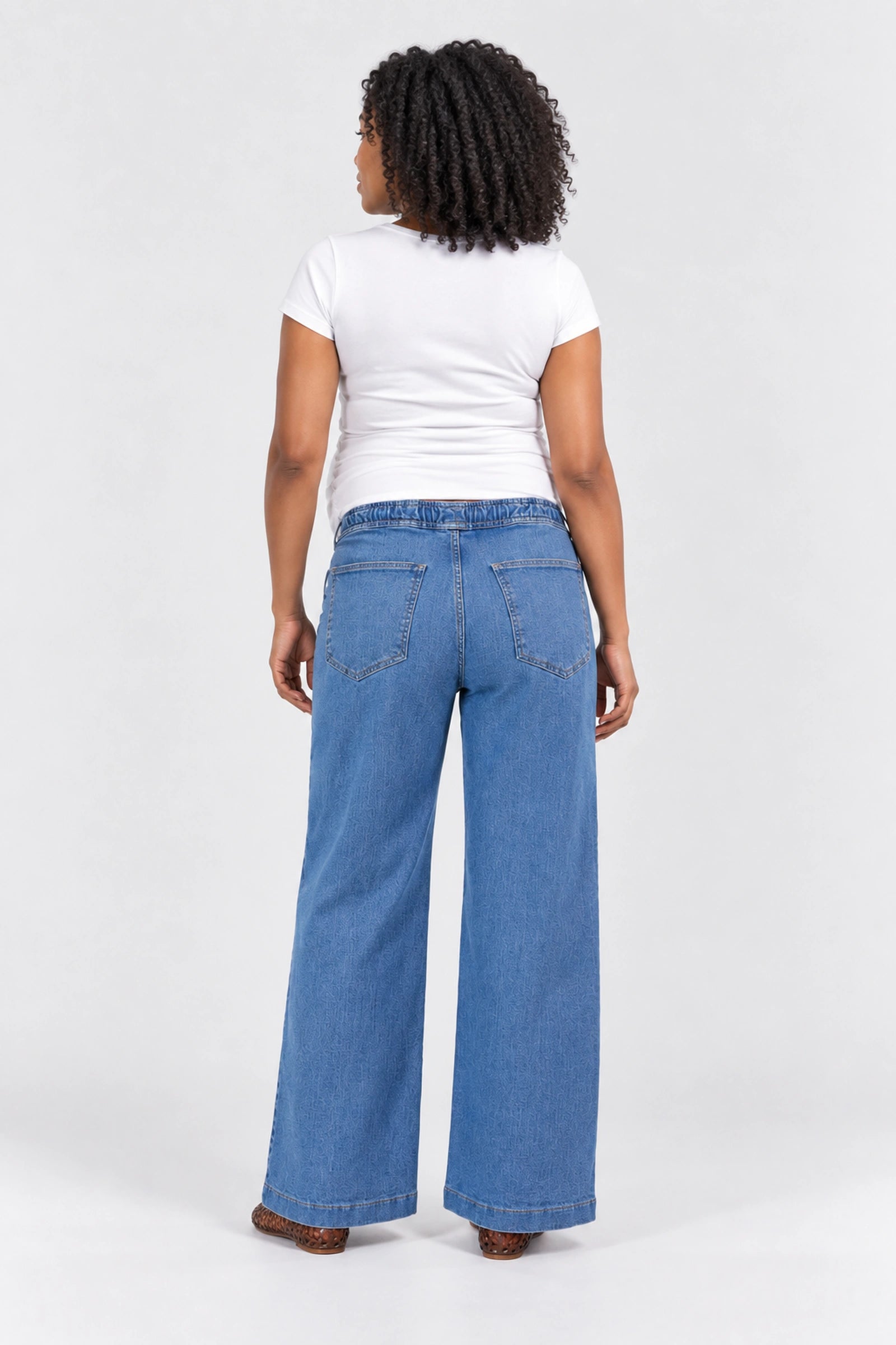 Kindred Bravely Wide Leg Maternity + Postpartum Jean, Denim, back view