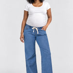 Kindred Bravely Wide Leg Maternity + Postpartum Jean, Denim, front view