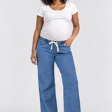Kindred Bravely Wide Leg Maternity + Postpartum Jean, Denim, front view