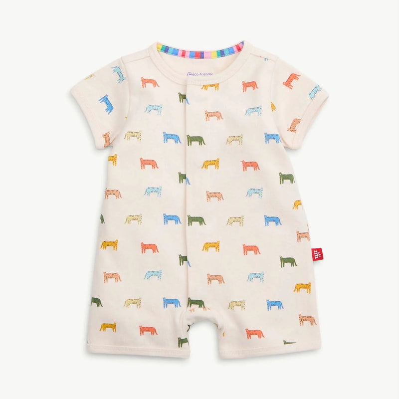 Le Tigre Organic Cotton Magnetic Short Sleeve Romper