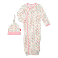 Organic Cotton Magnetic Gown + Hat Set
