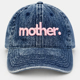 Strong As A Mother®  Washed Denim Embroidered Dad Hat