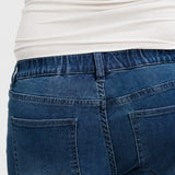 NOM Slouch Under-Bump Relaxed Jeans, Dark Blue, detail view