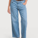 NOM Slouch Under-Bump Relaxed Jeans — Light Wash, Light Wash, detail view