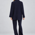 NOM Thomasine Sweater Cardigan in Navy, full-length back view