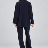 NOM Thomasine Sweater Cardigan in Navy, full-length back view