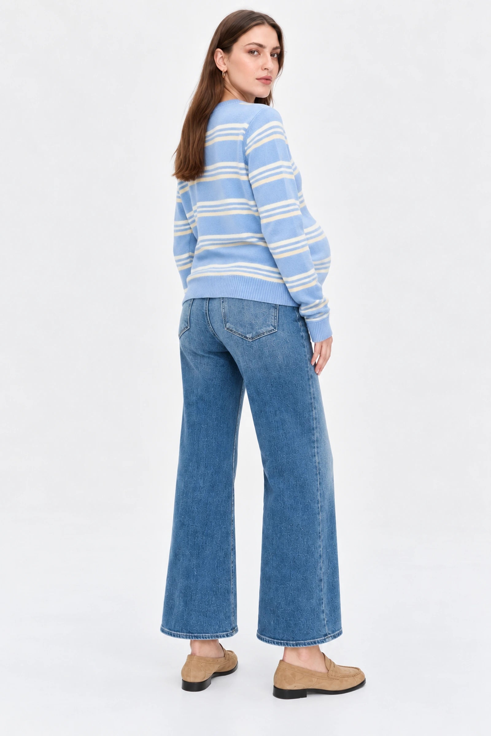 Paige Denim Anessa Maternity Wide Leg Jean — Vino Vibes, Vino Vibes, back view