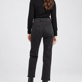 Noella Straight Maternity Jean – Black Willow — back view