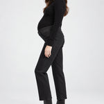 Noella Straight Maternity Jean – Black Willow — side view