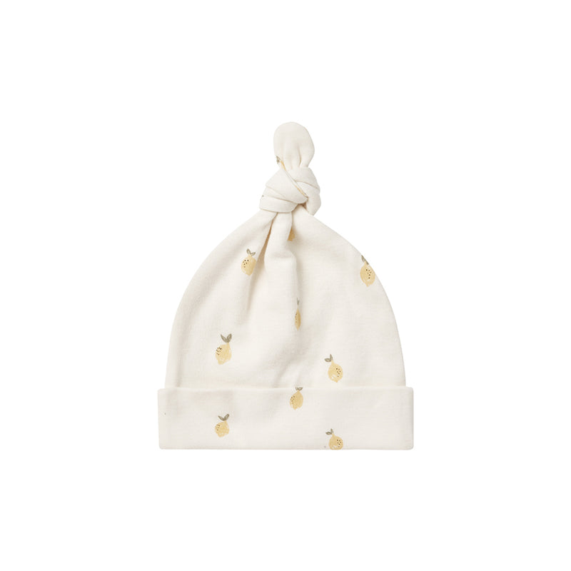 Knotted Baby Hat- Lemons