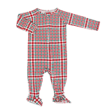 Red Tartan Zipper Footie