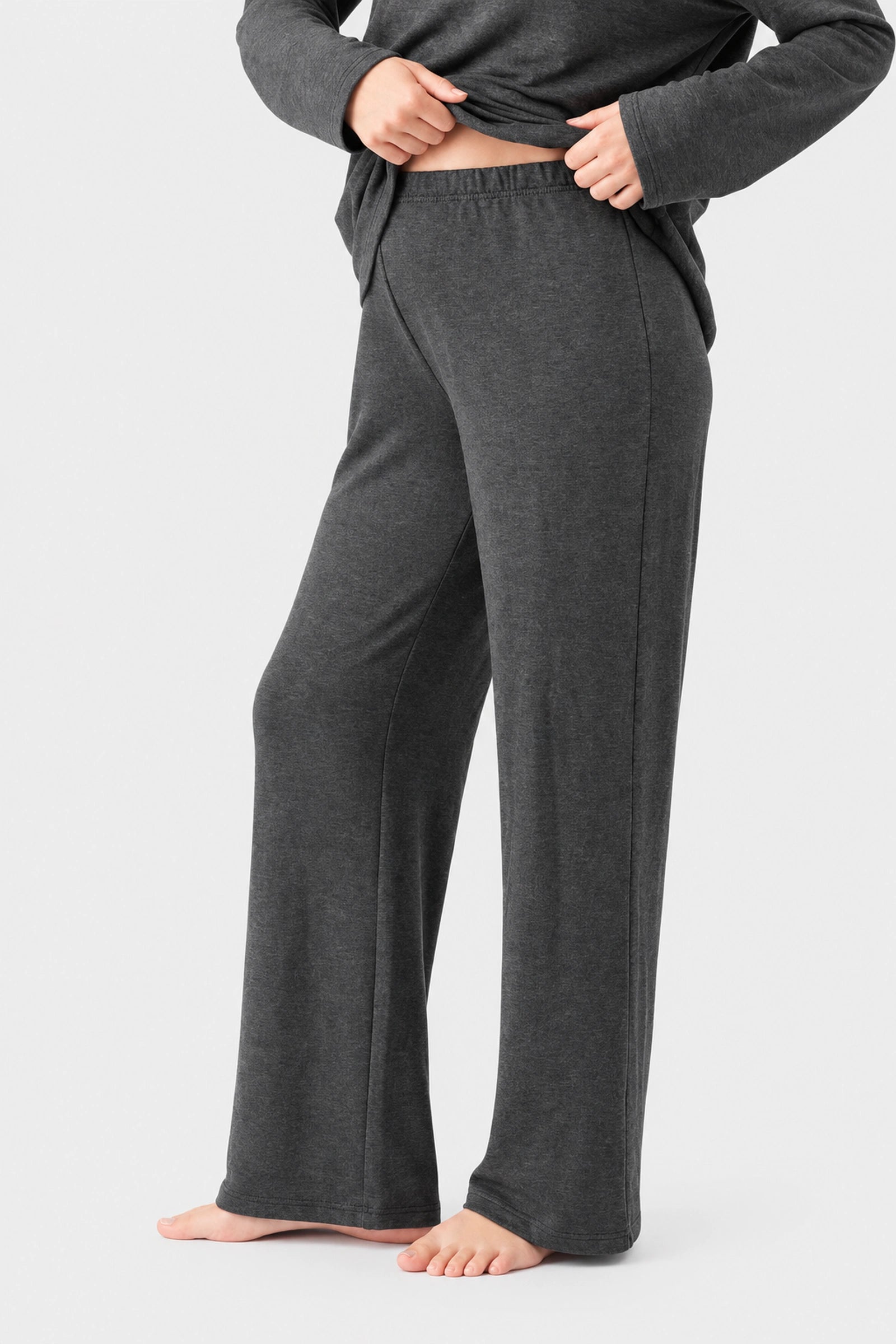 Ripe Super Soft Lounge Pant, Charcoal Marle, detail view